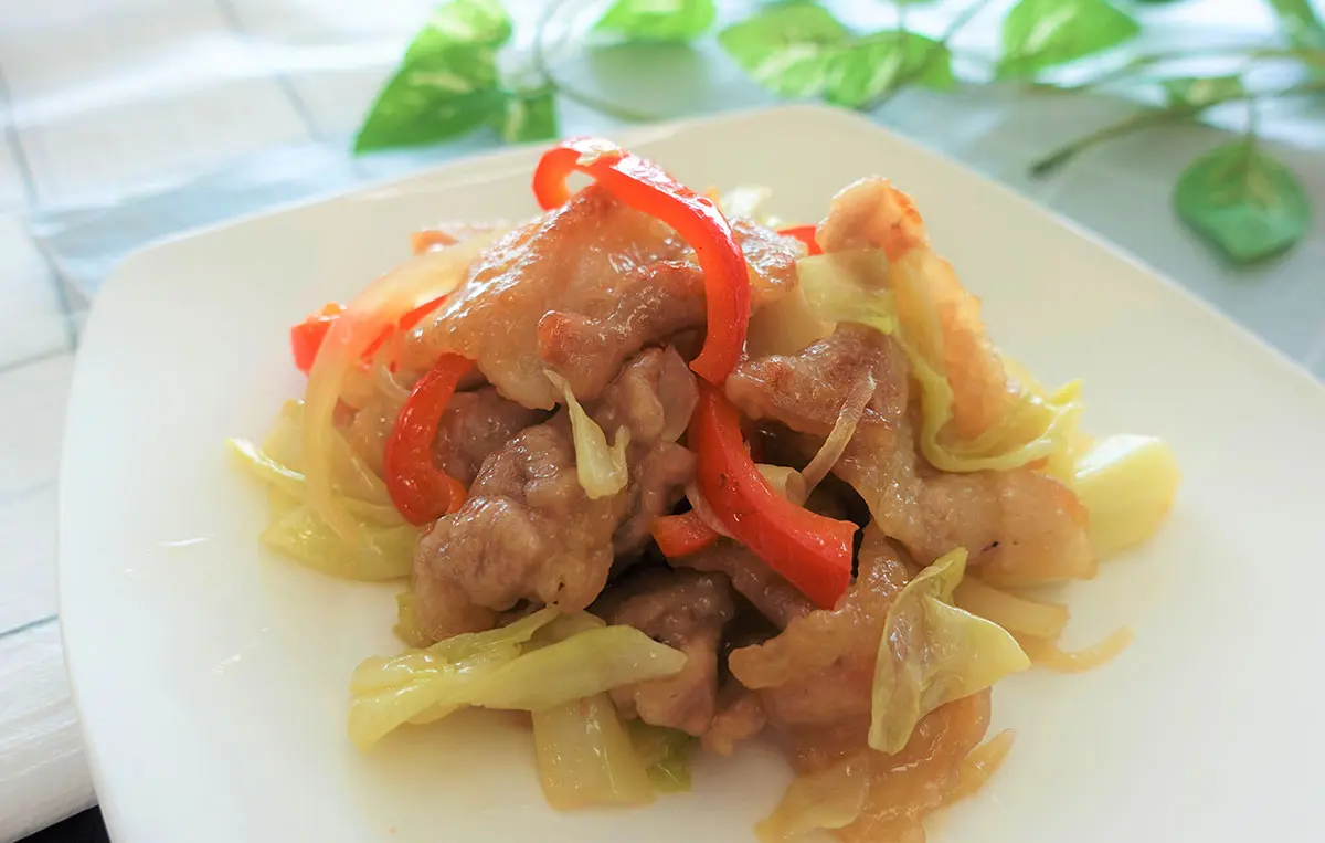 キャベツのドレッシング炒め